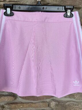 adidas Women’s Light Orchid White Small 3S Athletic Mini Skirt NWT
